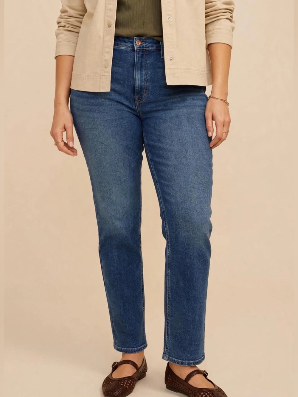 m Jeans by Maurices Classic Straight Jeans 22W Short High Rise Super Stretch NWT